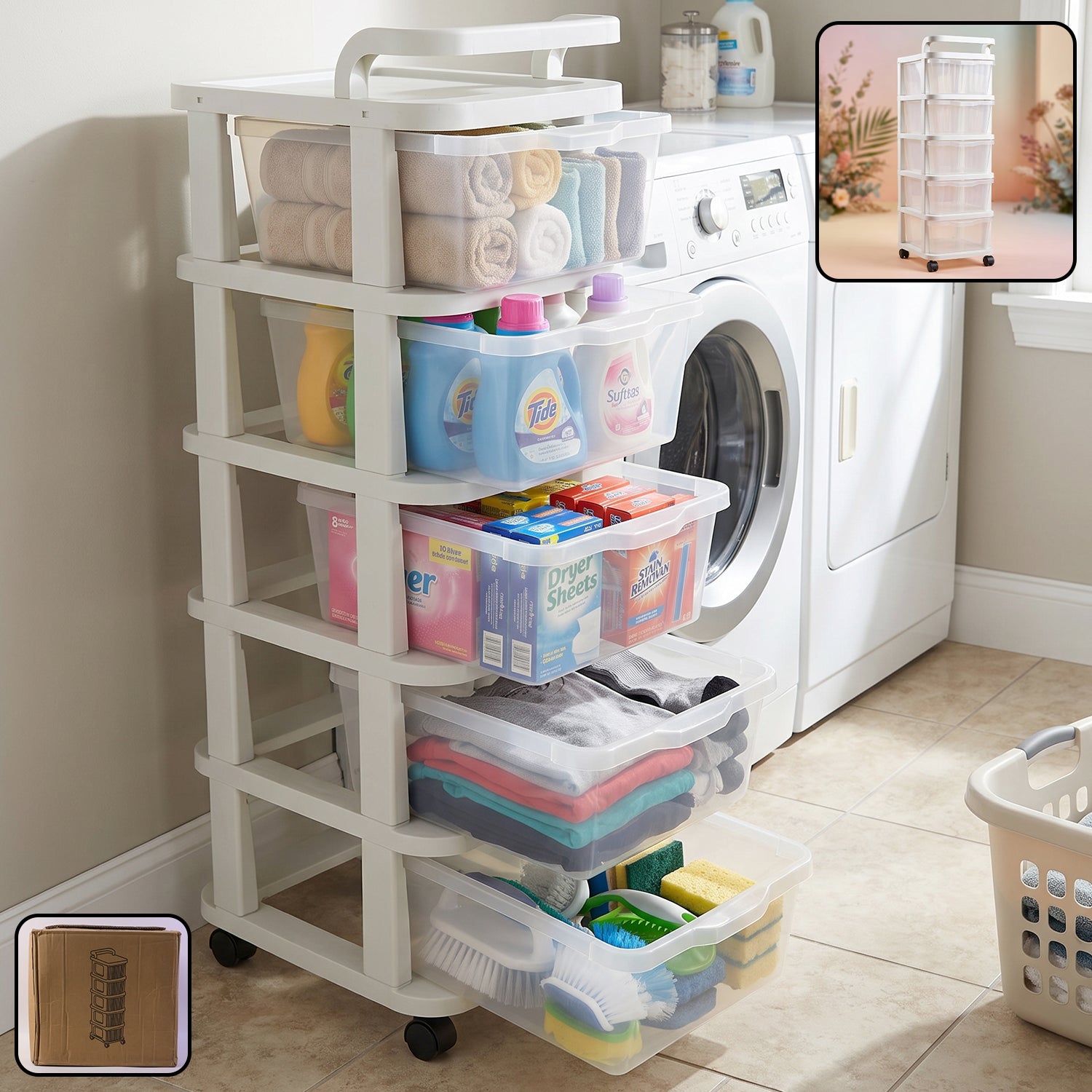 5 Layer Plastic Storage Drawer Rack
