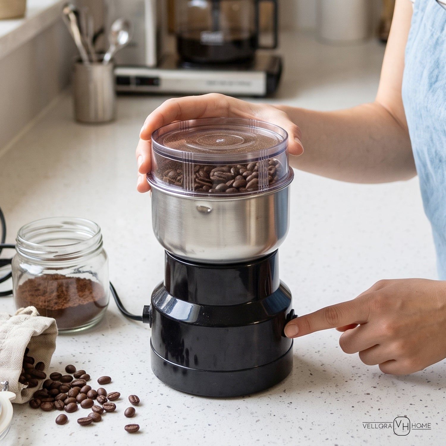 Electric Coffee Grinder Stainless Steel