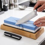Knife Sharpening Whetstone With Bamboo Base