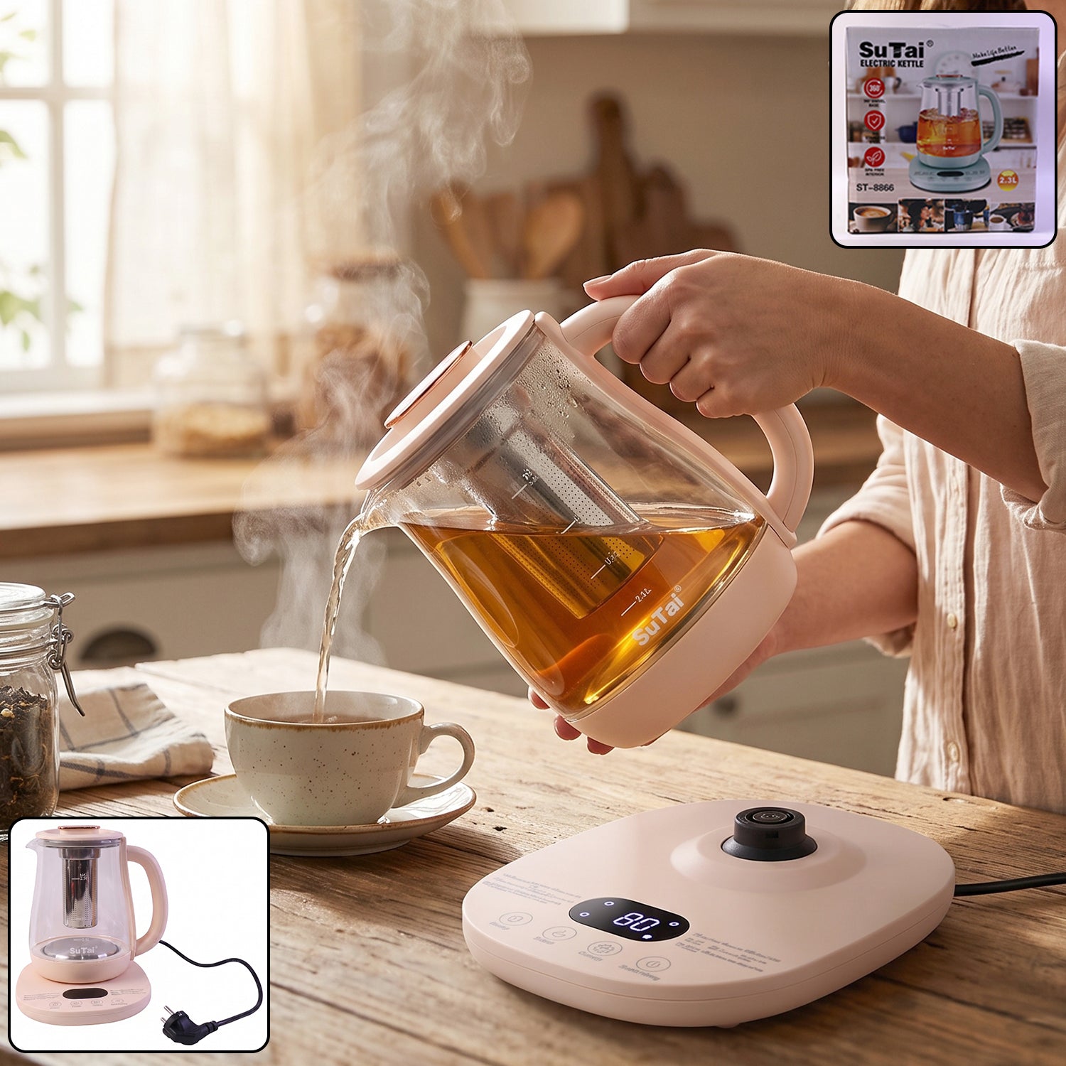 Suta Electric Glass Kettle 2.3l (1 Pc)